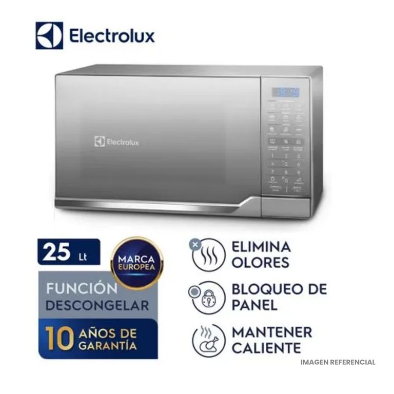Microondas 25L Plata con Función Elimina Olores - EMDO25S2GSRUG