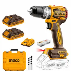 INGCO - Taladro Percutor CIDLI20602 20V Brushless 60Nm + 2 Bat