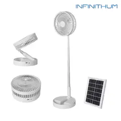 GENERICO - Ventilador Solar Portátil Plegable Infinithum T8 con Panel Solar 3 Velocidades 180° hasta 10 Horas