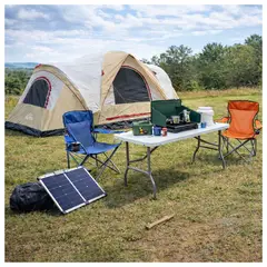 ATLETIS - Combo Camping Outdoor 10P Beige– Carpa Impermeable + Mesa Plegable 180 cm