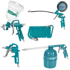 TOTAL - Herramientas neumáticas manguera pistola de aire para pintar fino acabado Kit x5pcs TATK053-1