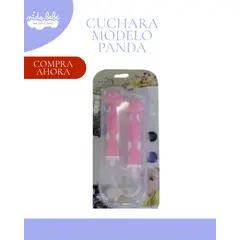 GENERICO - CUCHARA SANTOLEE PARA NIÑOS - MODELO PANDA ROSADO