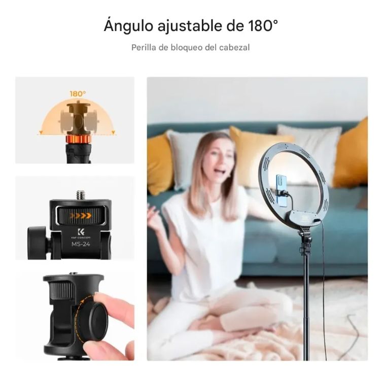 Tripode Ms24 Camara Celular Extensible Negro