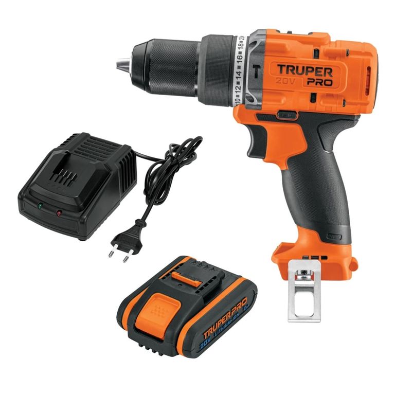 Taladro Percutor 20V + 1 Bateria 2 Ah + Cargador