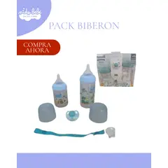 BABY - BIBERÓN CON CHUPÓN PARA NIÑOS - MODELO CELESTE