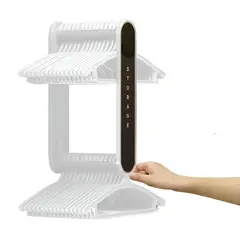 ELMEJORPRECIO - Organizador Colgador Para Ganchos De Ropa Modelo Plegable Blanco Humo