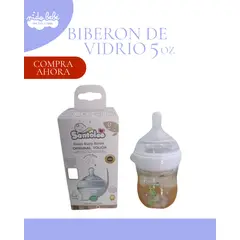 BABY - BIBERÓN DE VIDRIO 5 ONZAS PARA NIÑOS