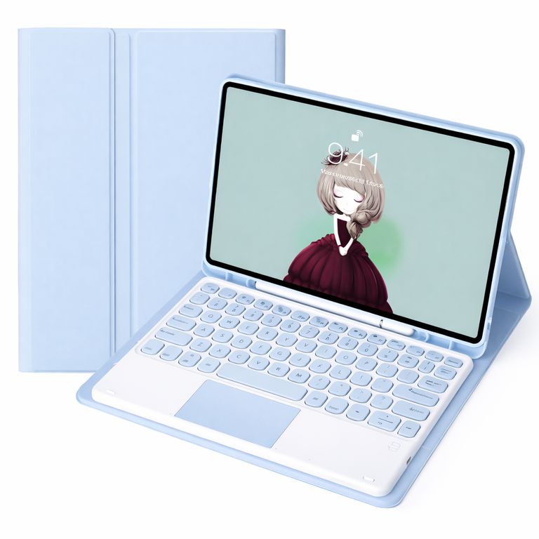 FUNDA CON TECLADO + TOUCHPAD SAMSUNG TAB S6 LITE CELESTE