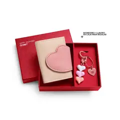 CYZONE - Hermoso Monedero Billetera + Llavero VALENTINES Tendencia