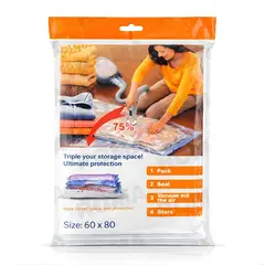 GENERICO - BOLSAS AL VACÍO COMPRESORA DE ROPA 60 X 80 CM