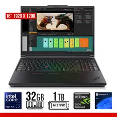 LENOVO - Laptop ThinkPad P16 Core Ultra 7 255HX 32GB 1TB Windows 11 Pro