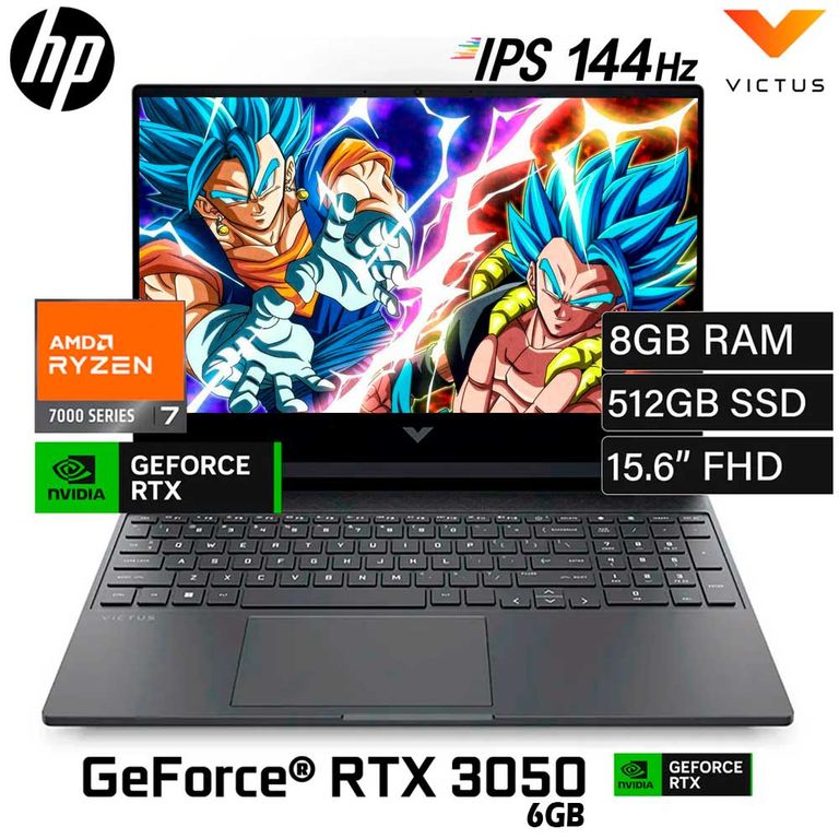 Laptop Gaming Victus 15-FB3019LA, 15.6" FHD IPS 144HZ, AMD Ryzen 7 7445HS, Ram 8GB, SSD 512GB