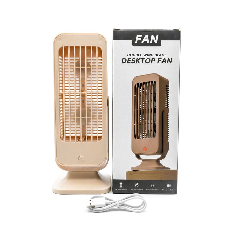 Ventilador Mesa Recargable Doble Aspa