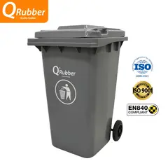 QRUBBER - Tacho de plástico de 240 litros plomo