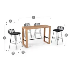 ROSEN - SET BAR DE TERRAZA ZADAR 5 PIEZAS