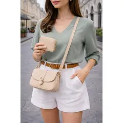 GENERICO - Cartera Cruzada con Monedero Modelo Sofia