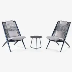 ROSEN - SET BALCÓN DE TERRAZA LUMBARDA 3 PIEZAS COLOR GRAFITO