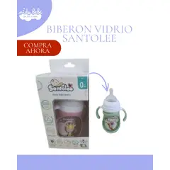 BABY - BIBERÓN DE VIDRIO PARA NIÑAS - ROSADO