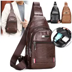 INSPIRA MARKET - Mochila Morral Bandolera Riñonera de Cuero Pu Accesorio para Hombre