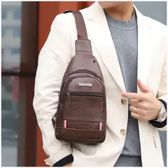 INSPIRA MARKET - Mochila Morral Bandolera Riñonera de Cuero Pu Accesorio para Hombre