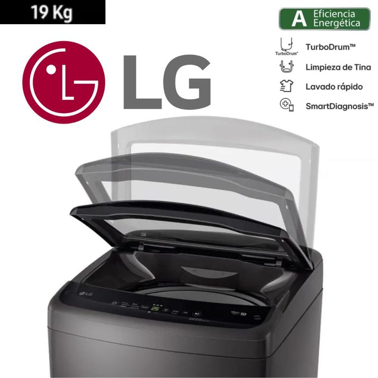 LAVADORA 19KG COLOR NEGRO MOD WT19BVTB
