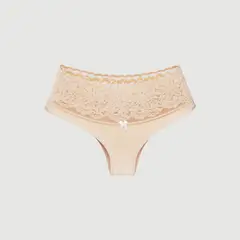 D'LIRIO LENCERIA - Calzón Bikini con Cintura Ancha de Encaje Floral Romántico y Cómodo