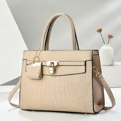 GENERICO - Cartera Tote con Candado para Dama – Modelo Victoria Luxury