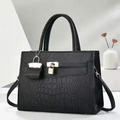 GENERICO - Cartera Tote con Candado para Dama – Modelo Victoria Luxury