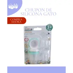 GENERICO - CHUPON PARA BEBÉS MODELO GATO VERDE CON MANGO DE SILICONA - SANTOLEE