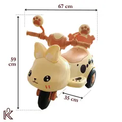GENERICO - Trimoto de conejo a batería con luz LED y sonido beige