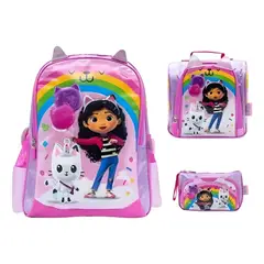 CHILDRENS CLUB - Set de Mochila escolar x3 piezas - Gabbys Doll House