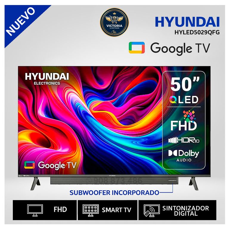 Televisor 50 QLED FHD Google TV HYLED5029QFG - Modelo Nuevo