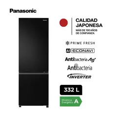 PANASONIC - Refrigeradora 332 Lt Bottom Freezer - NR-BV361BPKE