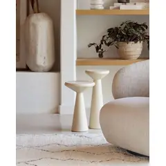 GENERICO - Mesa Lateral Gouda Blanco de Madera set de 2 Pandora Home