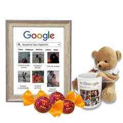 M MATIX SHOP - Regalos Personalizados San Valentín - Regalos para Parejas - Abrazador + Cuadro + Taza + Chocos