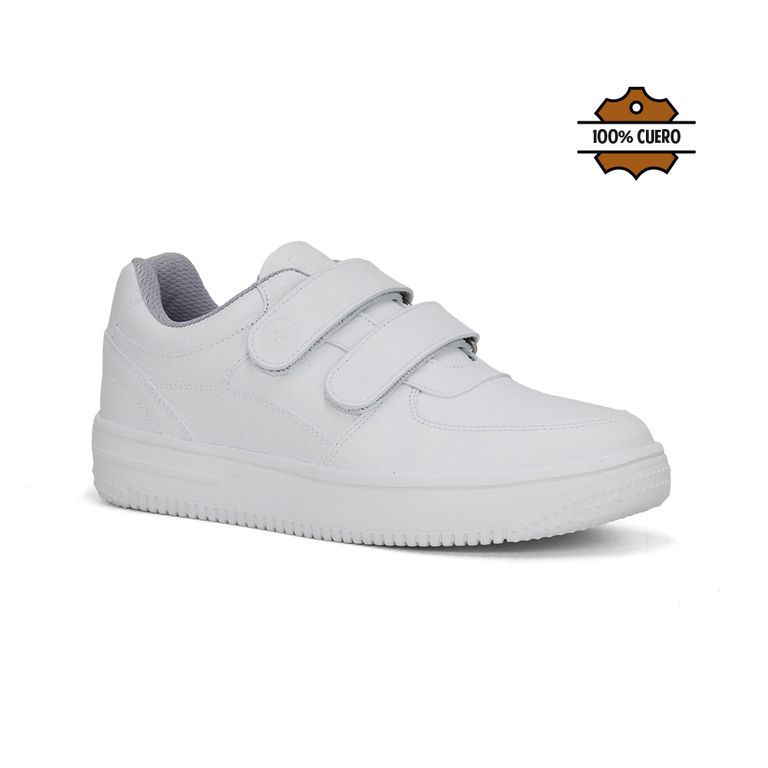 Zapatillas Escolares De Cuero JA26Q1-CG921 Blanco