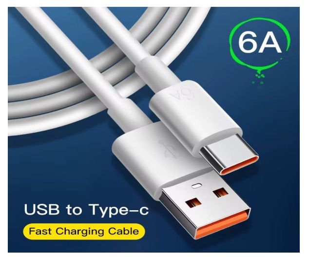 CABLE USB-C 6A 1METRO DE CARGA RAPIDA PREMIUM DE ALTA RESISTENCIA