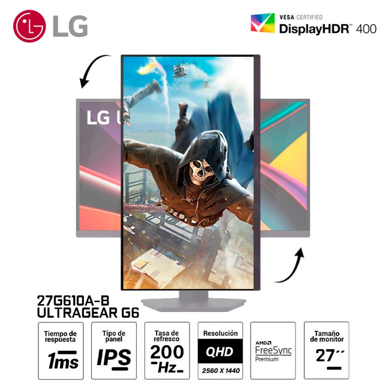 Monitor UltraGear G6 27G610A-B 27” QHD IPS 200Hz 1ms FreeSync Premium