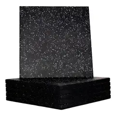 EASY FIT - Pack 4 Piso De Caucho Gimnasio 50x50x15 Cm Gym Color Negro