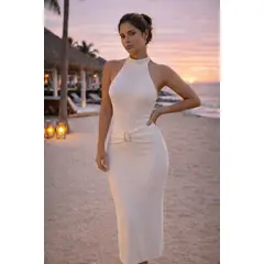 KUKUYU - Vestido tejido de hilo para mujer Capri