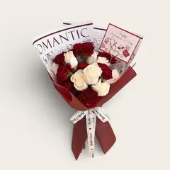 GENERICO - Ramo Valentine - Rosas blancas y Claveles