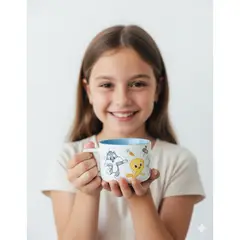 ROMAX - Taza Kids Personajes Tiernos Café y Leche