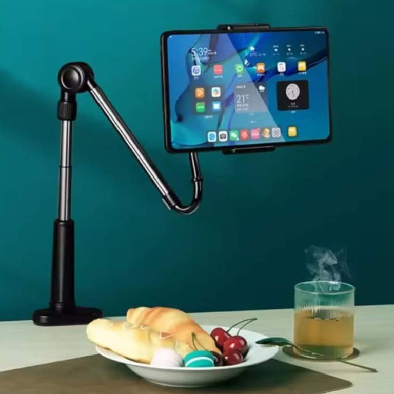 Soporte para Tablet Celular hasta 12 Pulgadas Para Escritorio Mesa Cama Aluminio