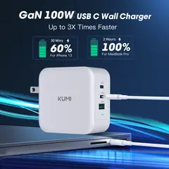 KUMI - Cargador de pared 100w - BLANCO