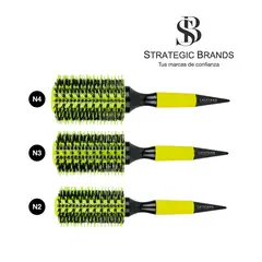 CAYETANA - KIT X3 CEPILLOS DE CABELLO CERDAS MIXTAS MANGO DE MADERA