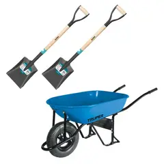 TOTAL - Carretilla 5.5 Truper + 2 Palas Cuadrada
