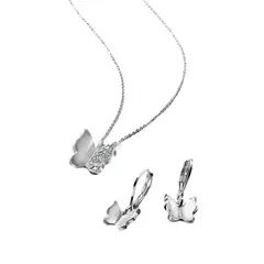 ESIKA - Set Collar + Aretes Silver Butterfly Mariposa