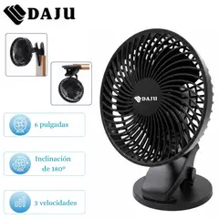 GENERICO - Ventilador con Clip Daju DT 06 Recargable Negro