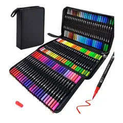 GENERICO - Plumones Dual Brush Profesional 100 Colores En Cartuchera