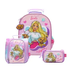 BARBIE - Pack Escolar Maleta Mascotas Rosado Oficio